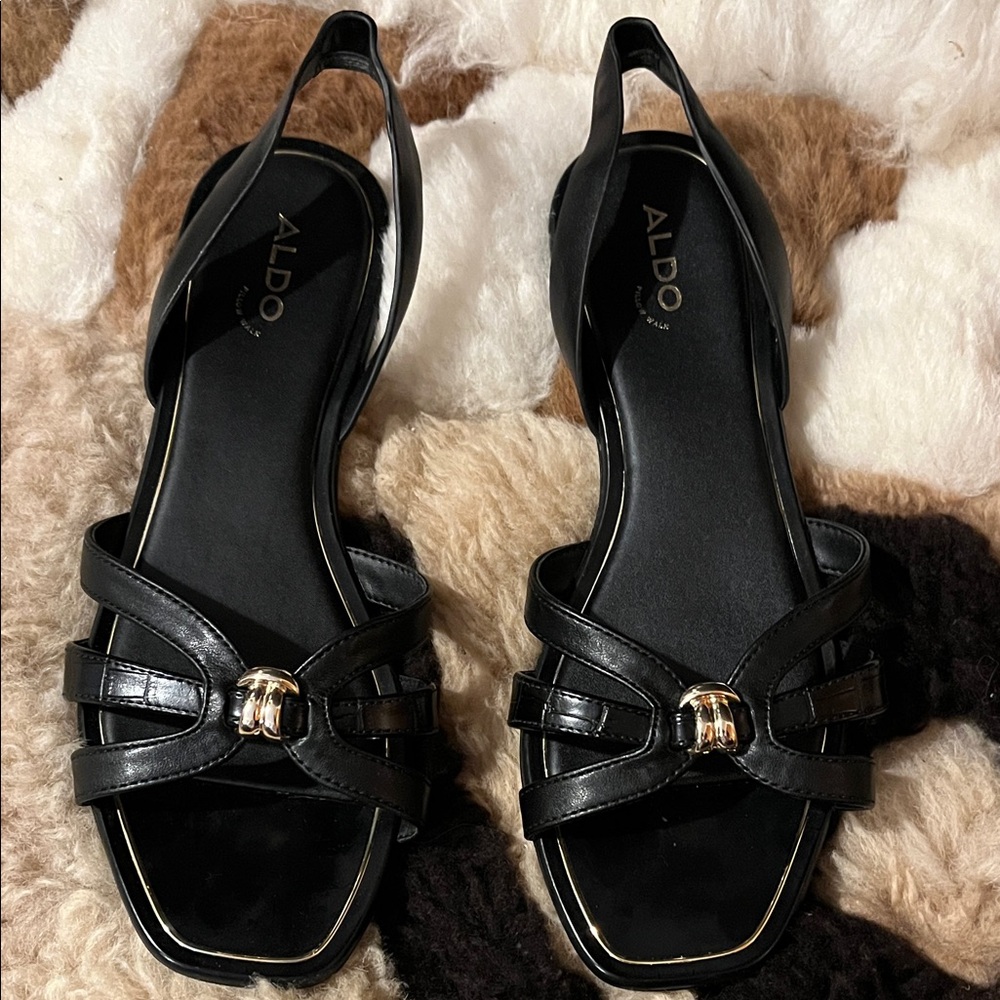 ALDO Black and Gold Women's Sandals